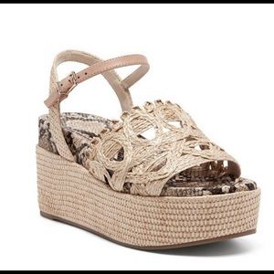 Jessica Simpson Boho Woven Natural Camilla Platform Wedge Sandal Size 6.5